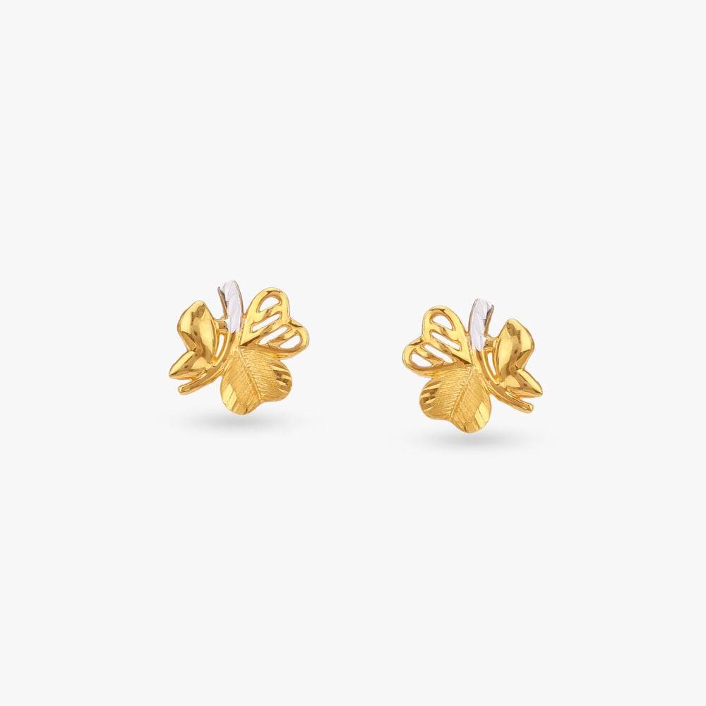 Enchanted Flight Gold Stud Earrings