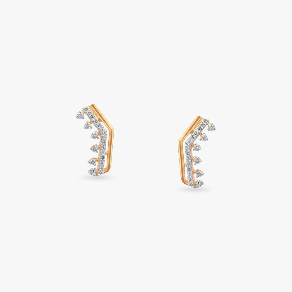 Angular Radiance Diamond Stud Earrings