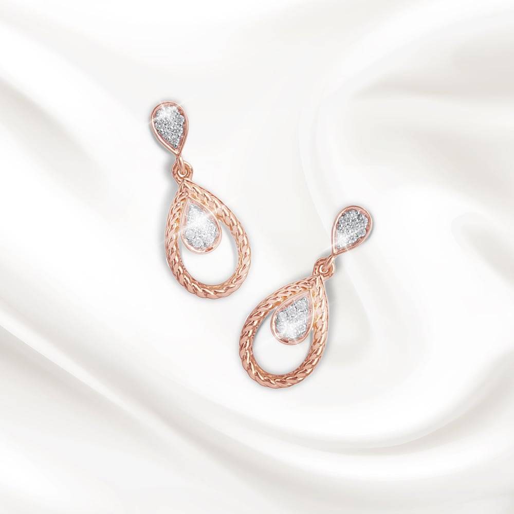 Twisted Teardrop Diamond Drop Earrings