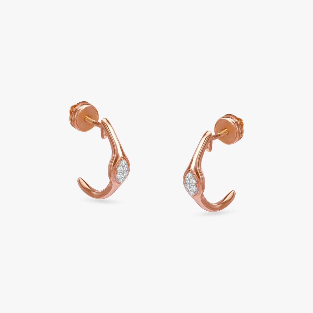 Curve Charm Diamond Stud Earrings