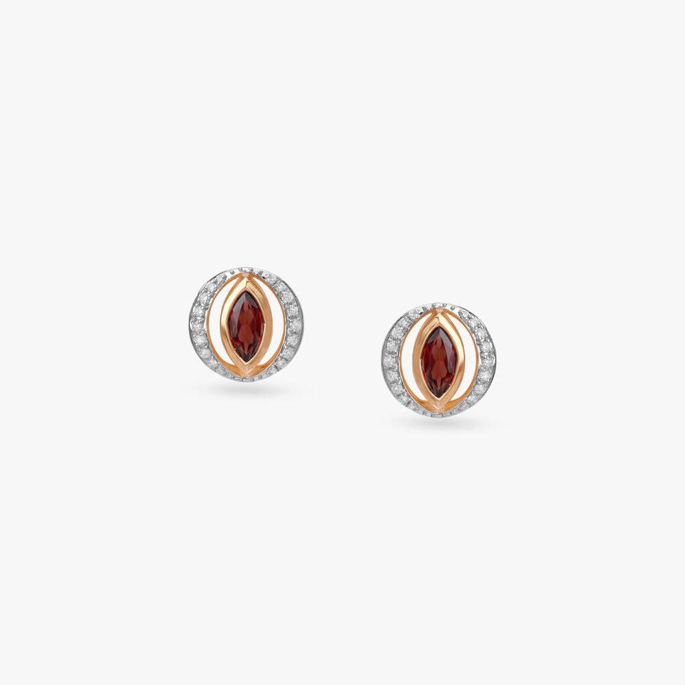 Ember Eclipse Diamond Stud Earrings