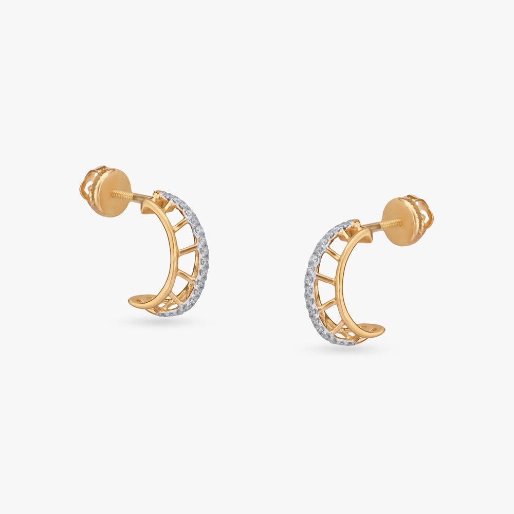 Regal Arch Diamond Stud Earrings
