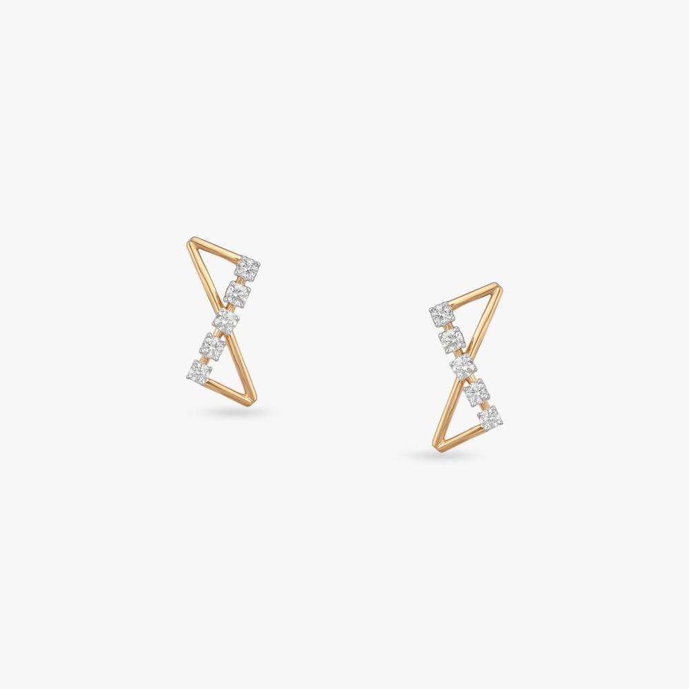 Angular Spark Diamond Stud Earrings