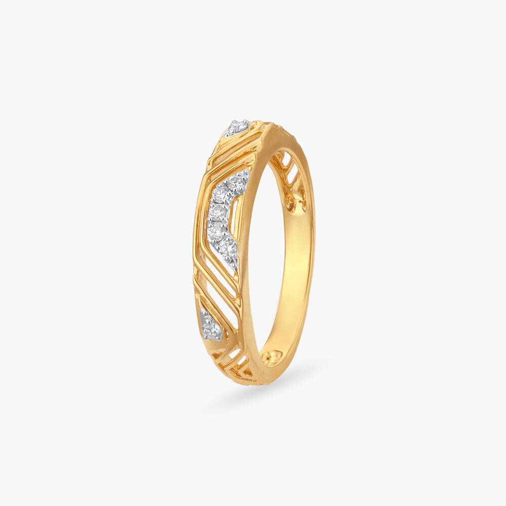 Angled Allure Diamond Ring