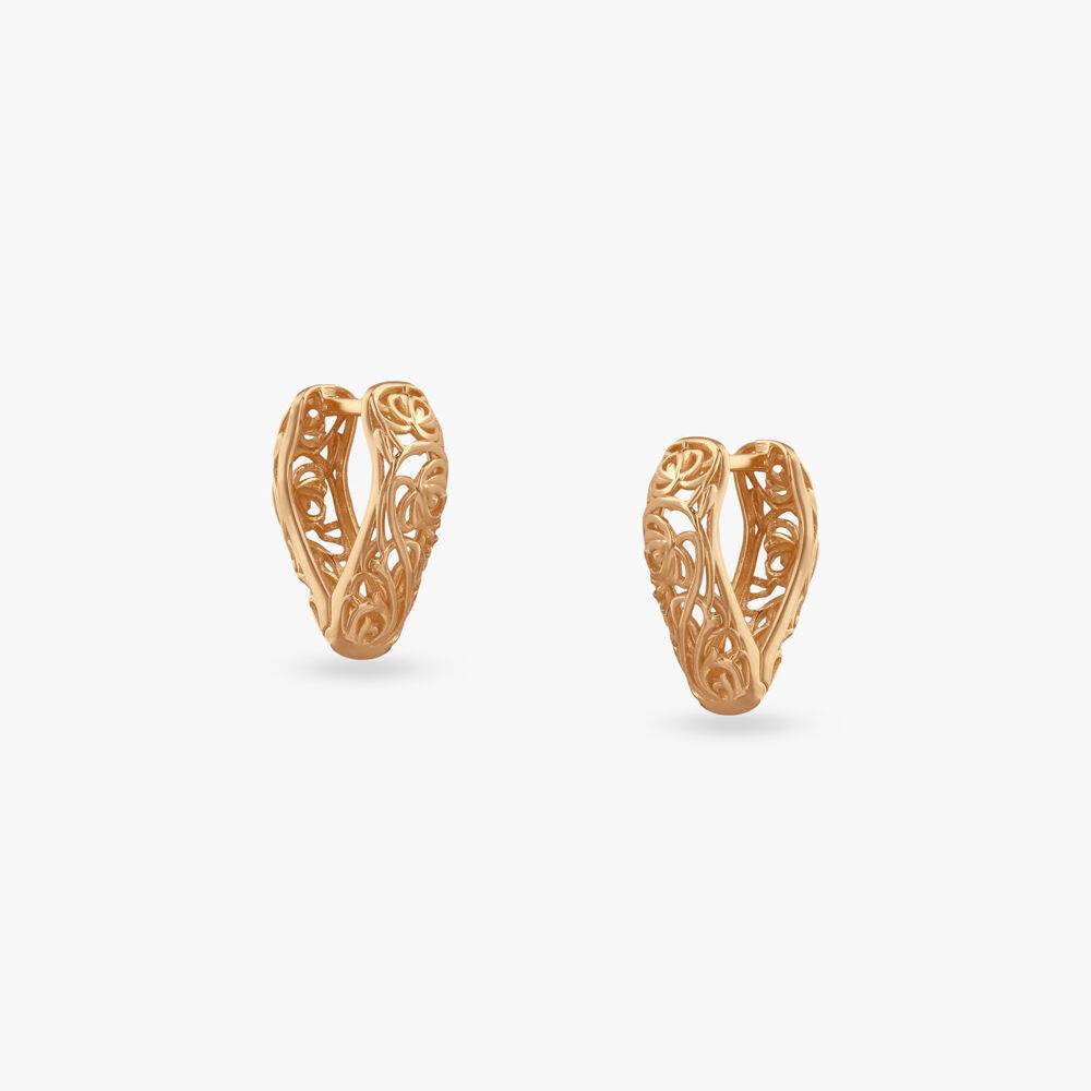 Regal Swirl Gold Hoop Earrings