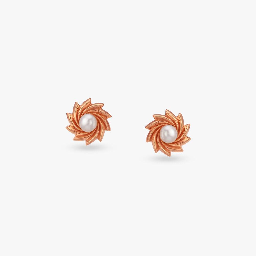 Spiralled Grace Gold Stud Earrings