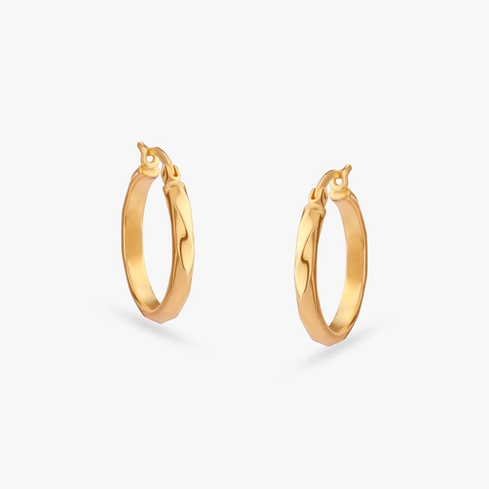 Radiant Contour Gold Hoop Earrings