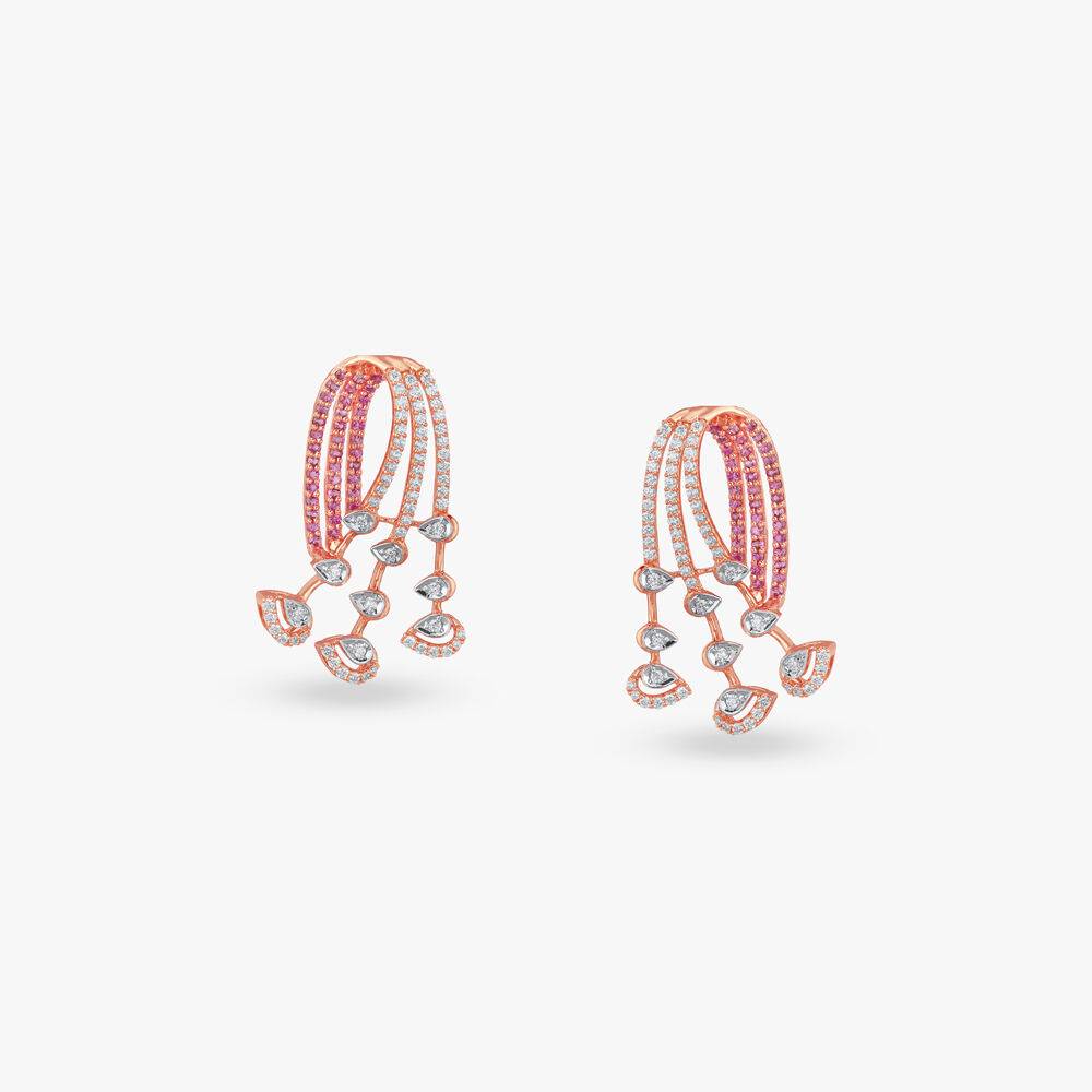 Playful Cascade Diamond Drop Earrings