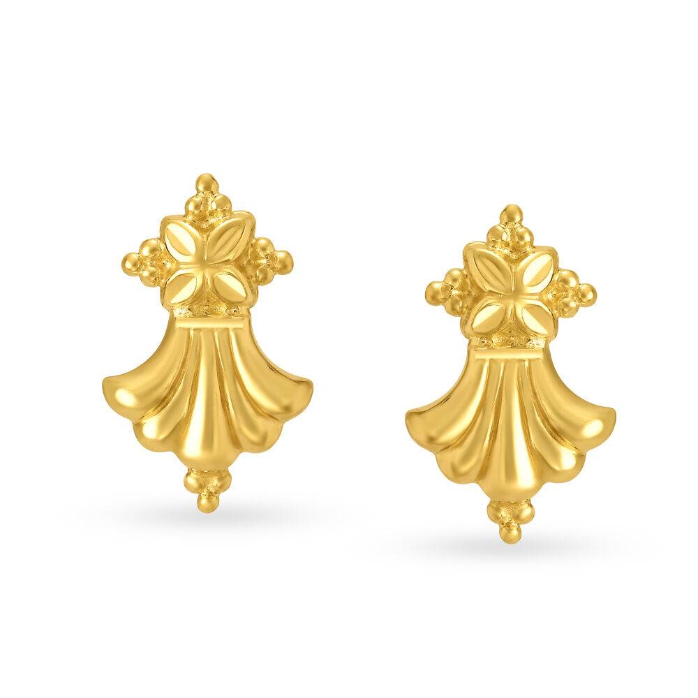 Auric Petal Gold Stud Earrings