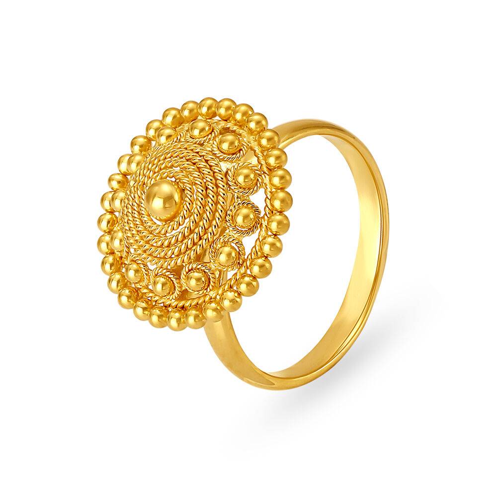 Breathtaking Floral Gold Finger Ring