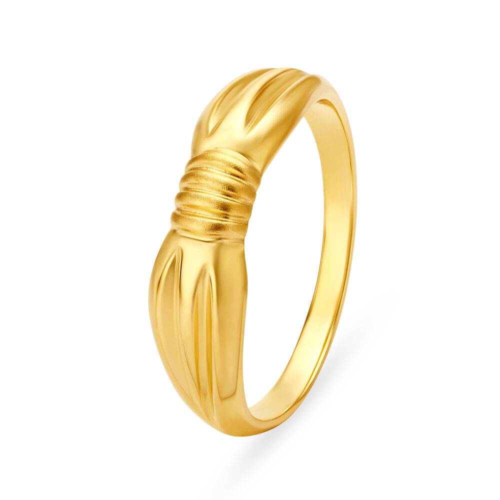 Fascinating 22 Karat Yellow Gold Bow Design Matte Finger Ring