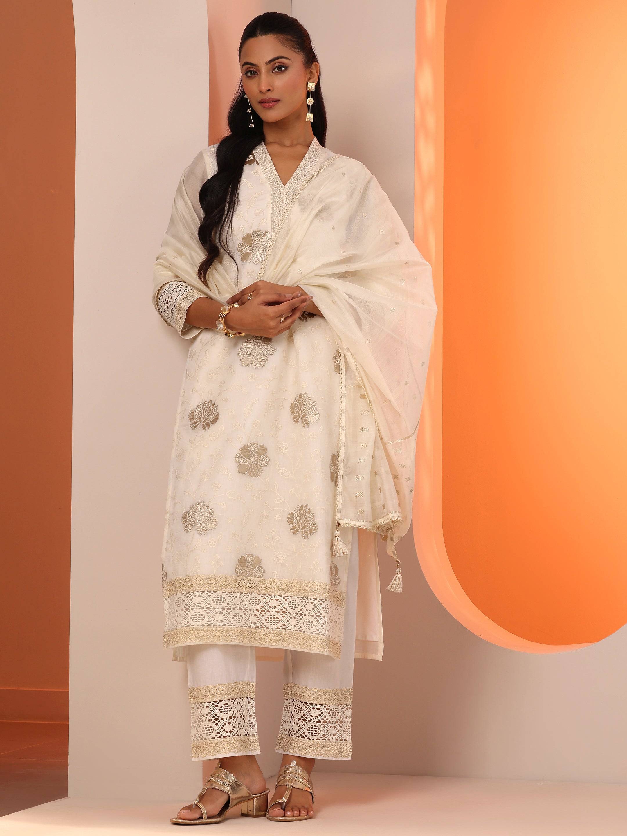 Libas Art Off White Embroidered Silk Bl... Buy only at ₹5499