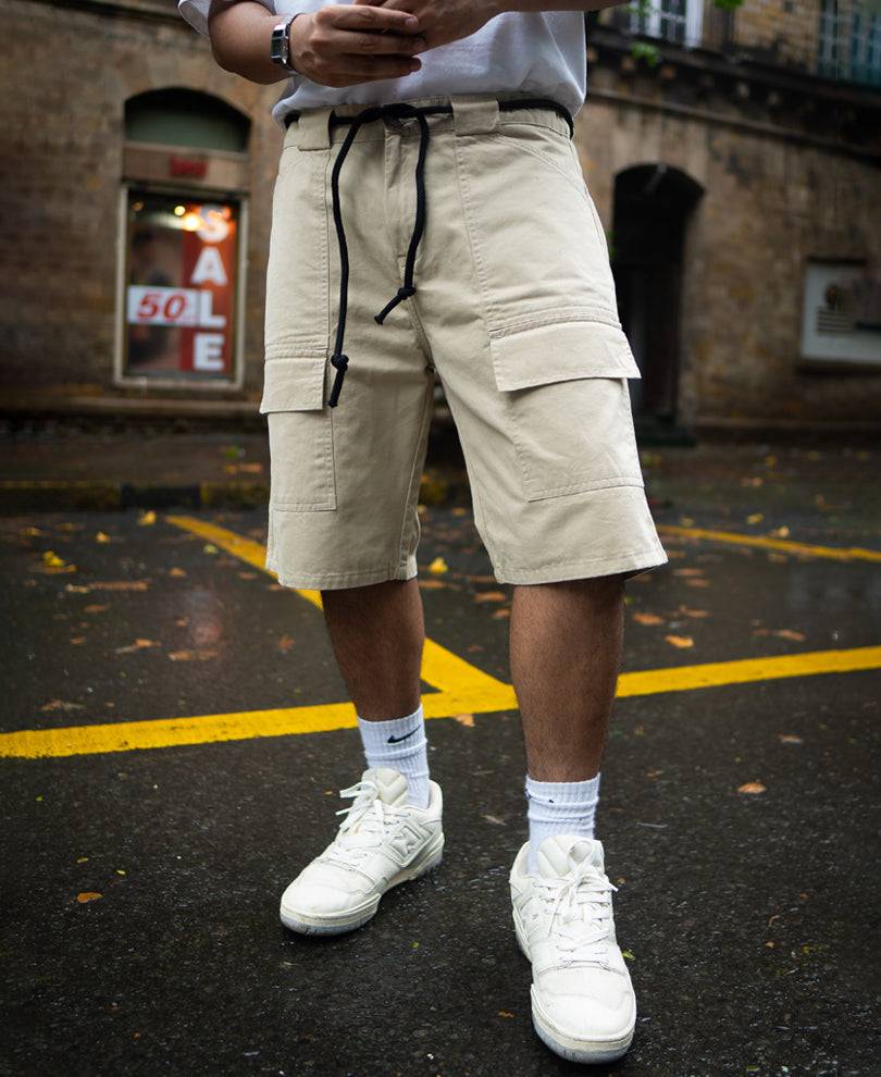 Cream Baggy Cotton Shorts Buy @ ₹499