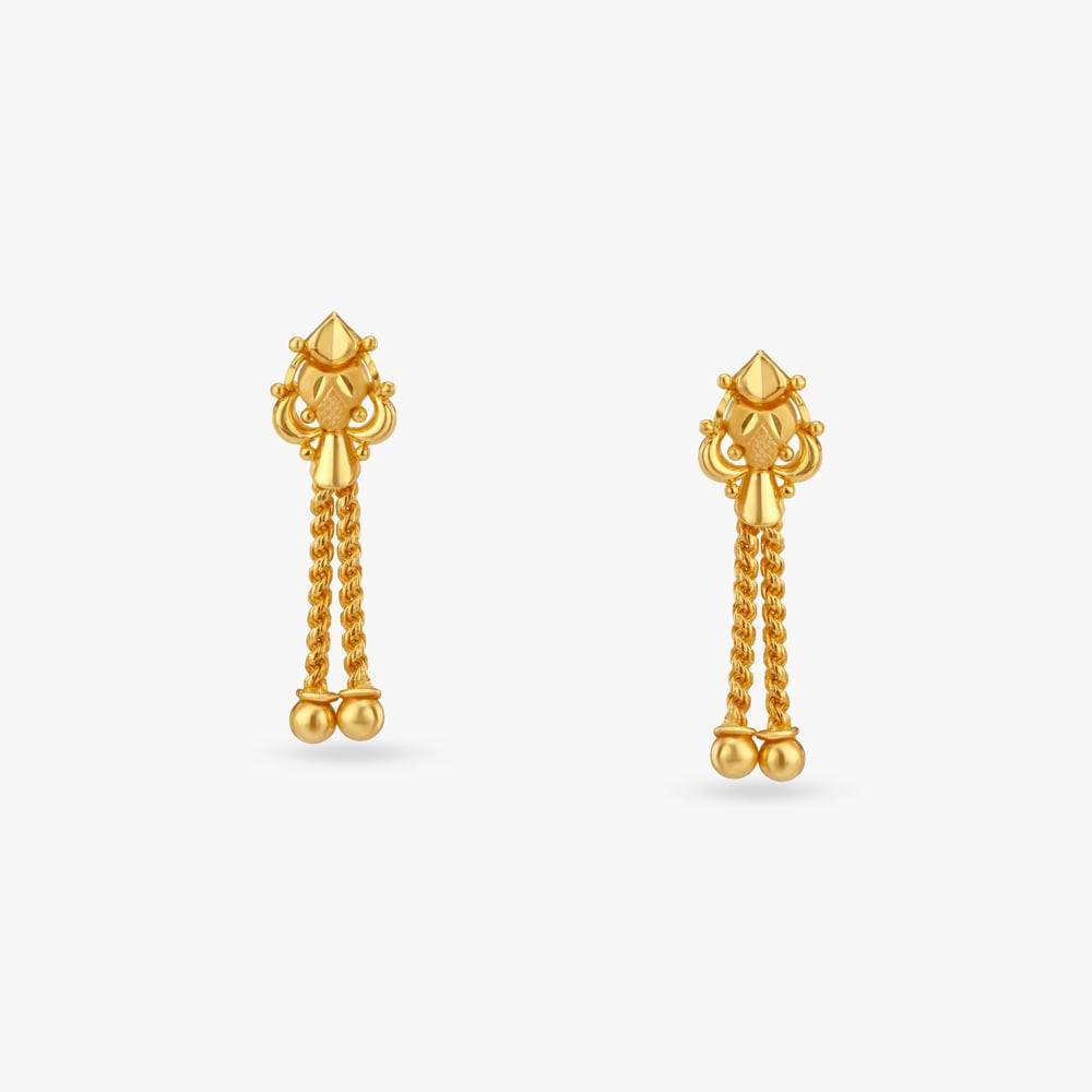 Twisted Rope Gold Drop Earrings