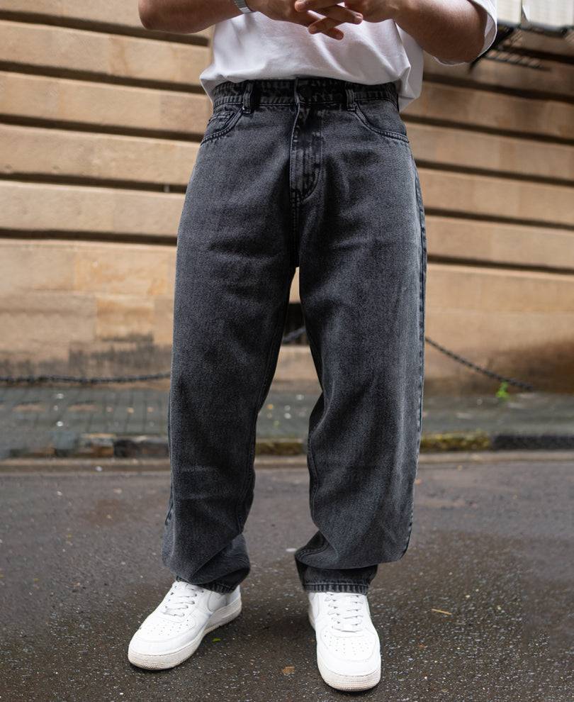 Charcoal Black Basic Baggy Fit Denim Jeans Buy @ ₹1199