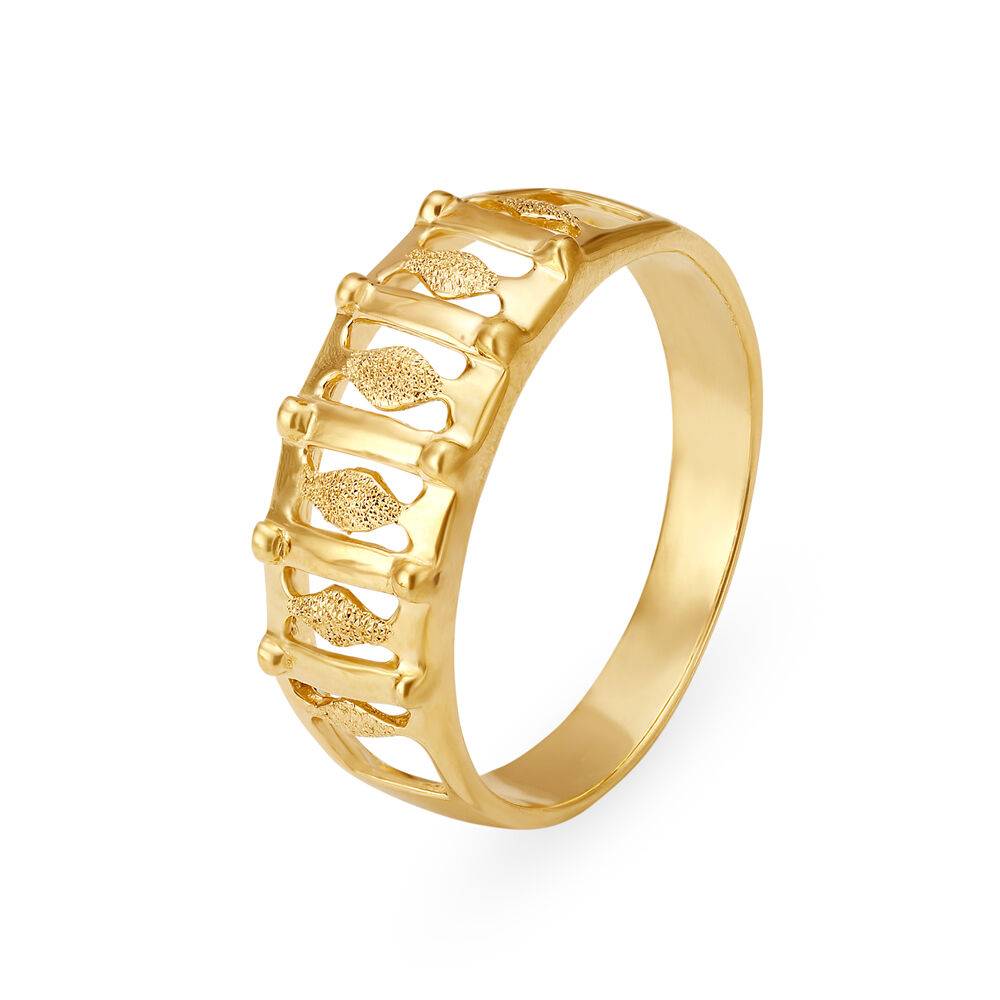 Decadent 22 Karat Yellow Gold Textured Finger Ring