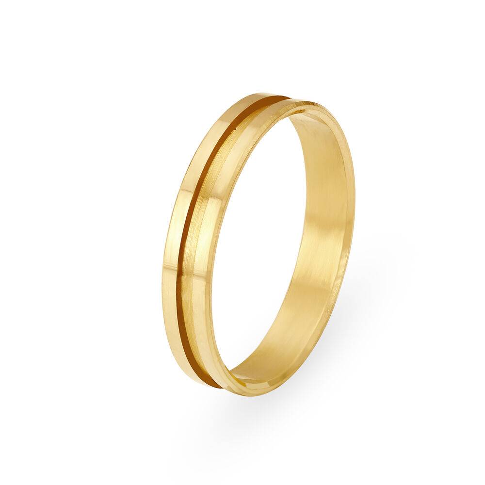 Classic 22 Karat Yellow Gold Ridged Finger Ring