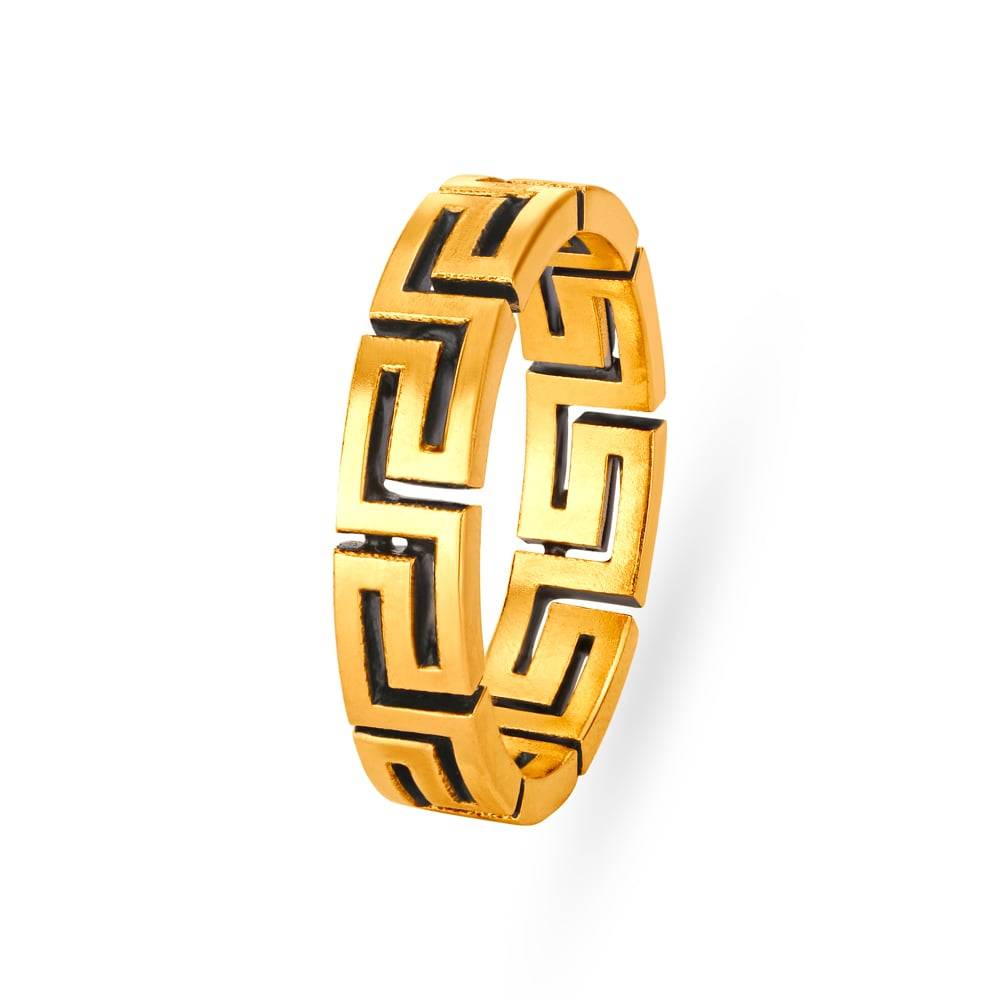 Splendid Black Antique Gold Finger Ring For Men