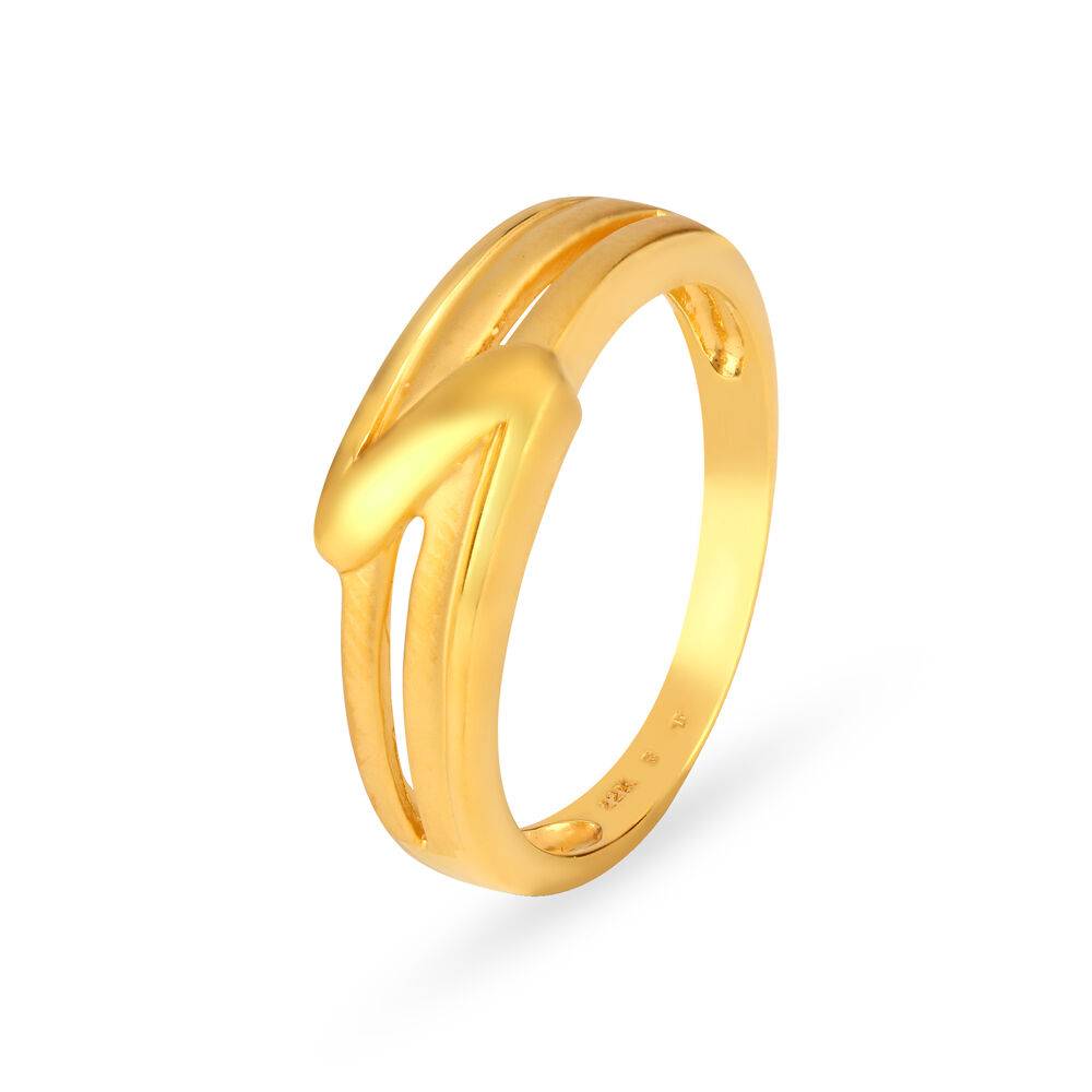 Unique 22 Karat Yellow Gold Lightning Finger Ring