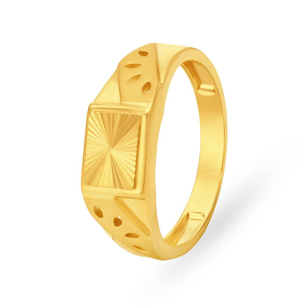 Striking Cutout Pattern Gold Ring For Men