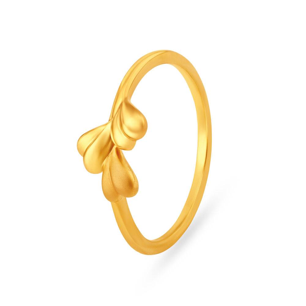 Heart Shaped Leaves Gold Finger Ring