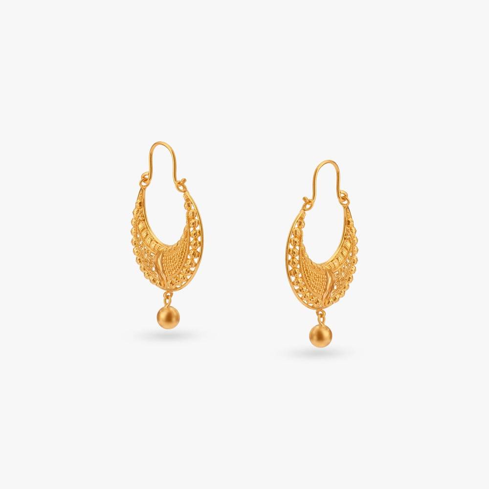 Crescent Glow Gold Hoop Earrings