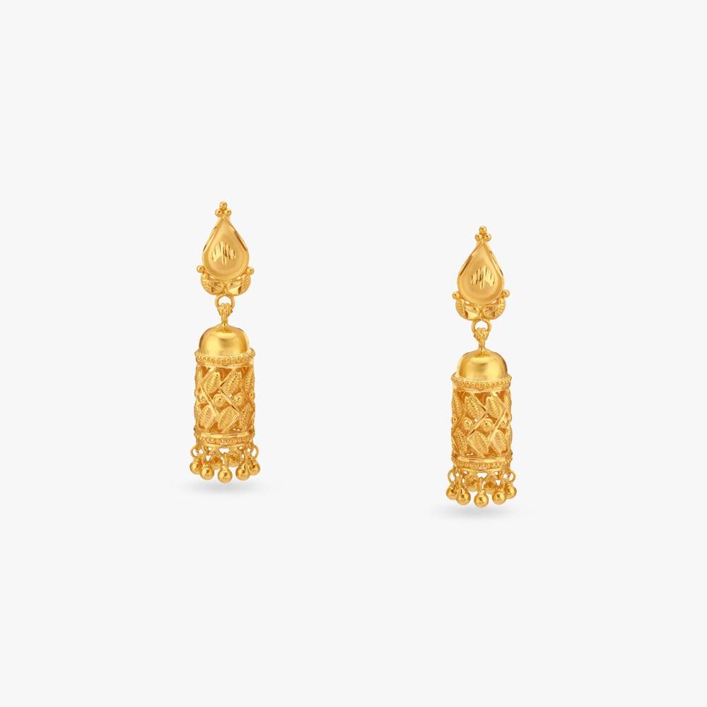 Royal Bells Gold Jhumka Earrings