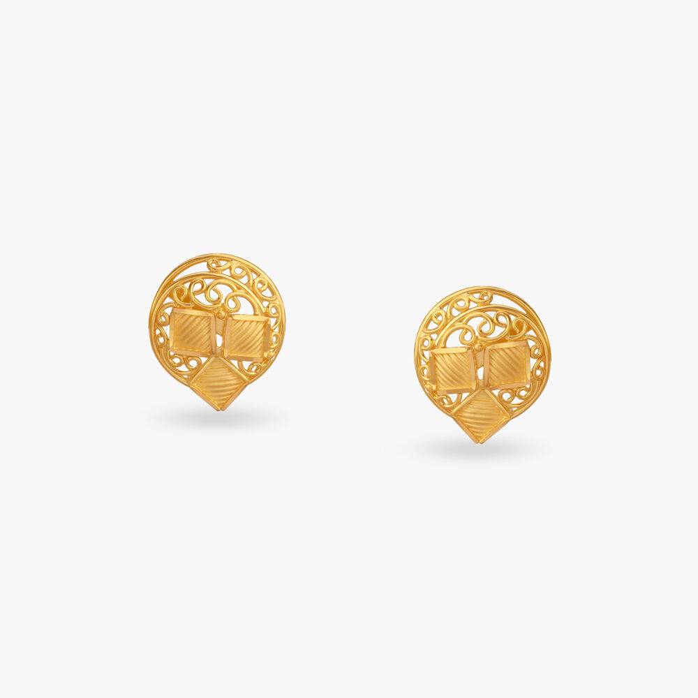 Timeless Swirl Gold Stud Earrings