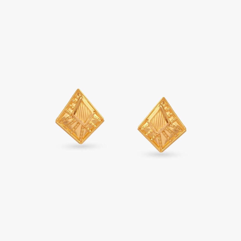 Radiant Prism Gold Stud Earrings