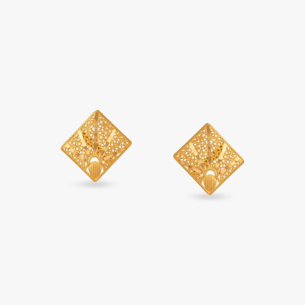 Eternal Sunrise Gold Stud Earrings