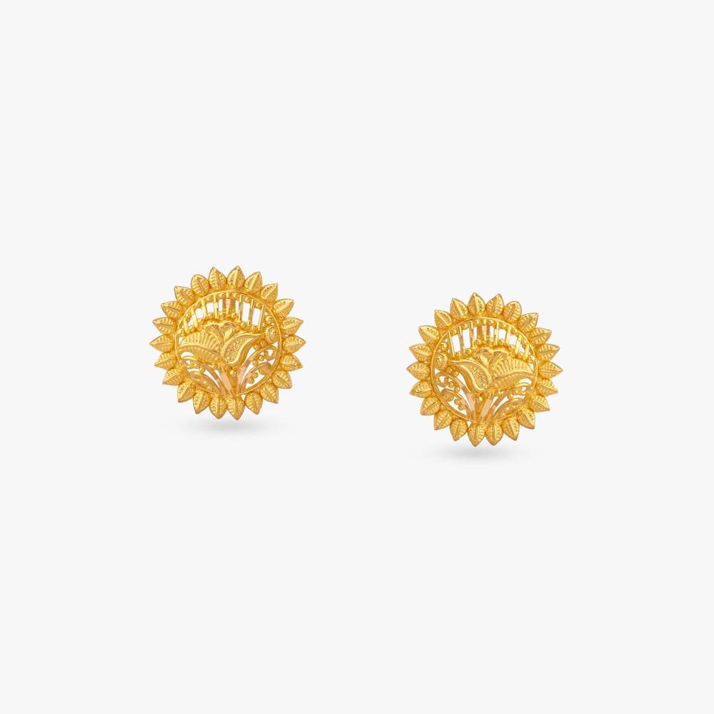 Bloom Radiance Gold Stud Earrings