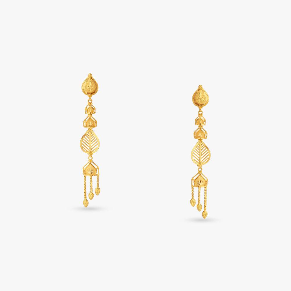 Flowing Grace Gold Drop Earrings