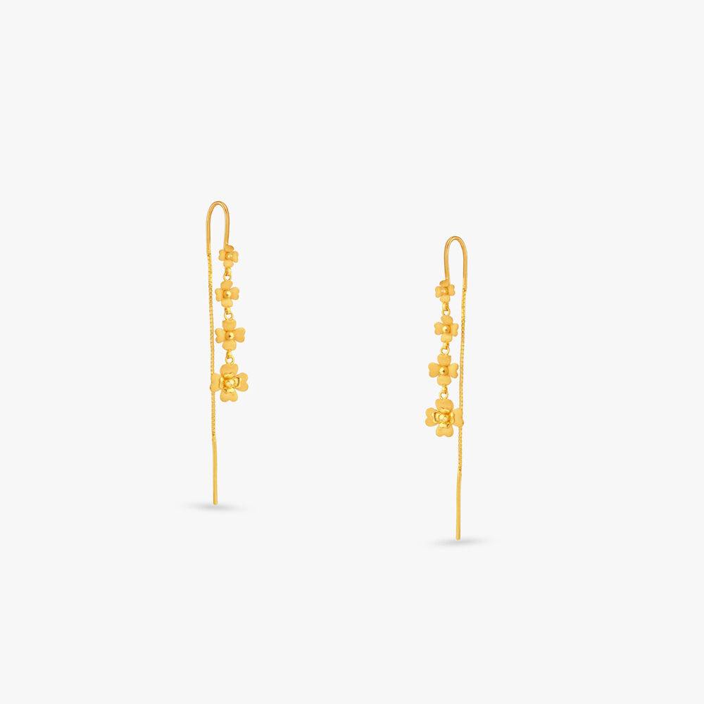 Petal Trail Gold Drop Earrings