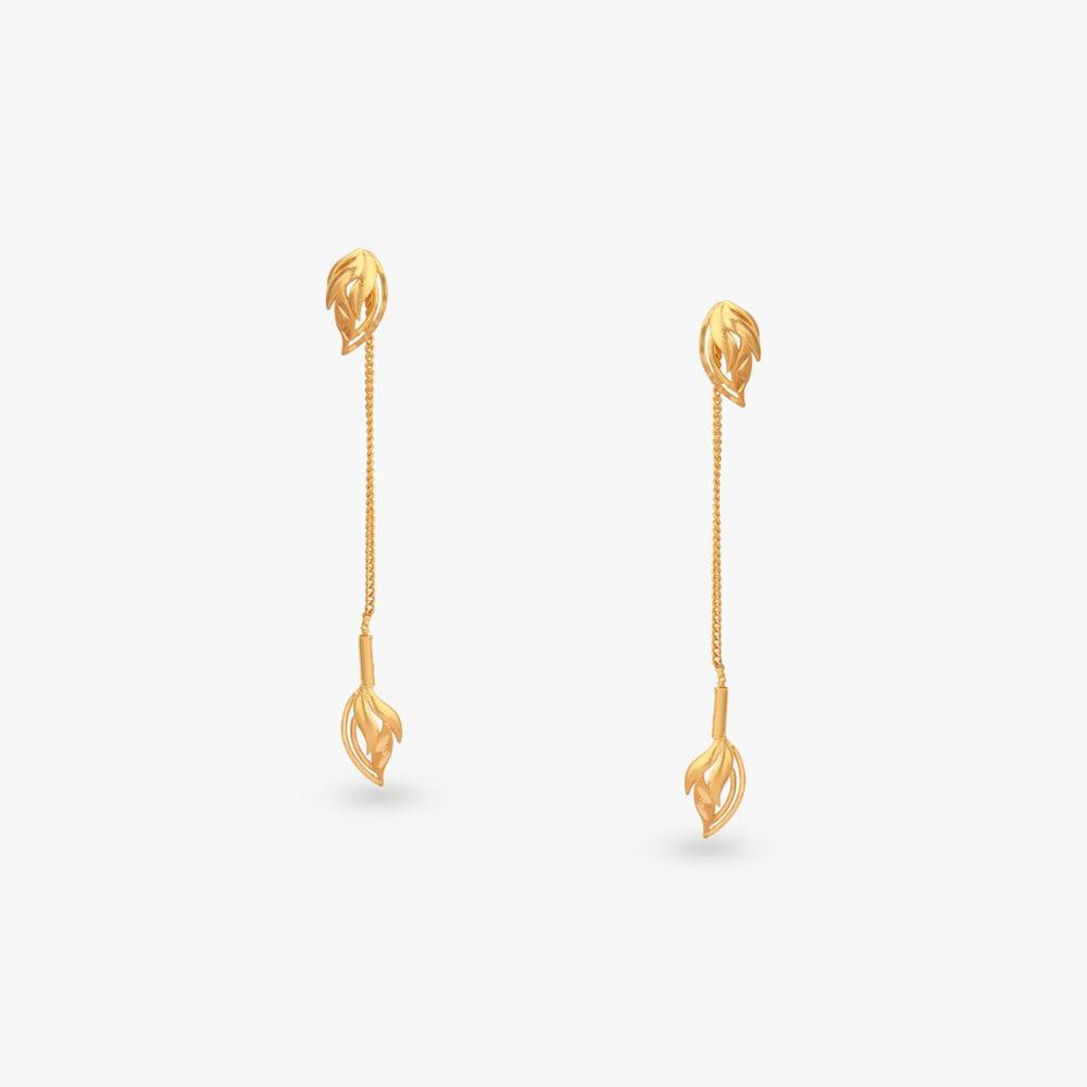 Transforming Leaf Gold Drop Earrings