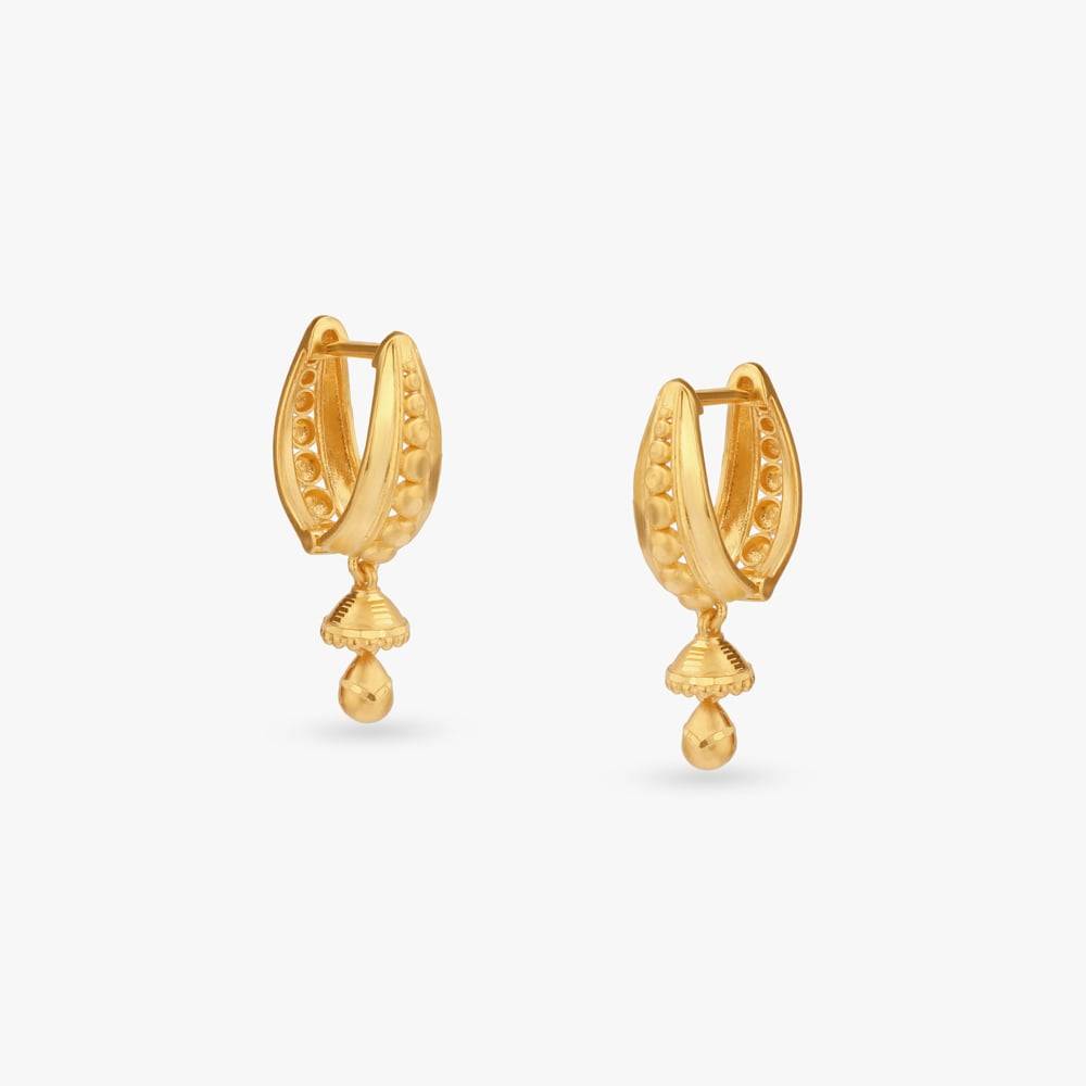Radiant Arch Gold Hoop Earrings