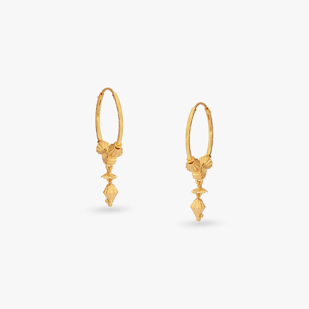 Heritage Charm Gold Hoop Earrings