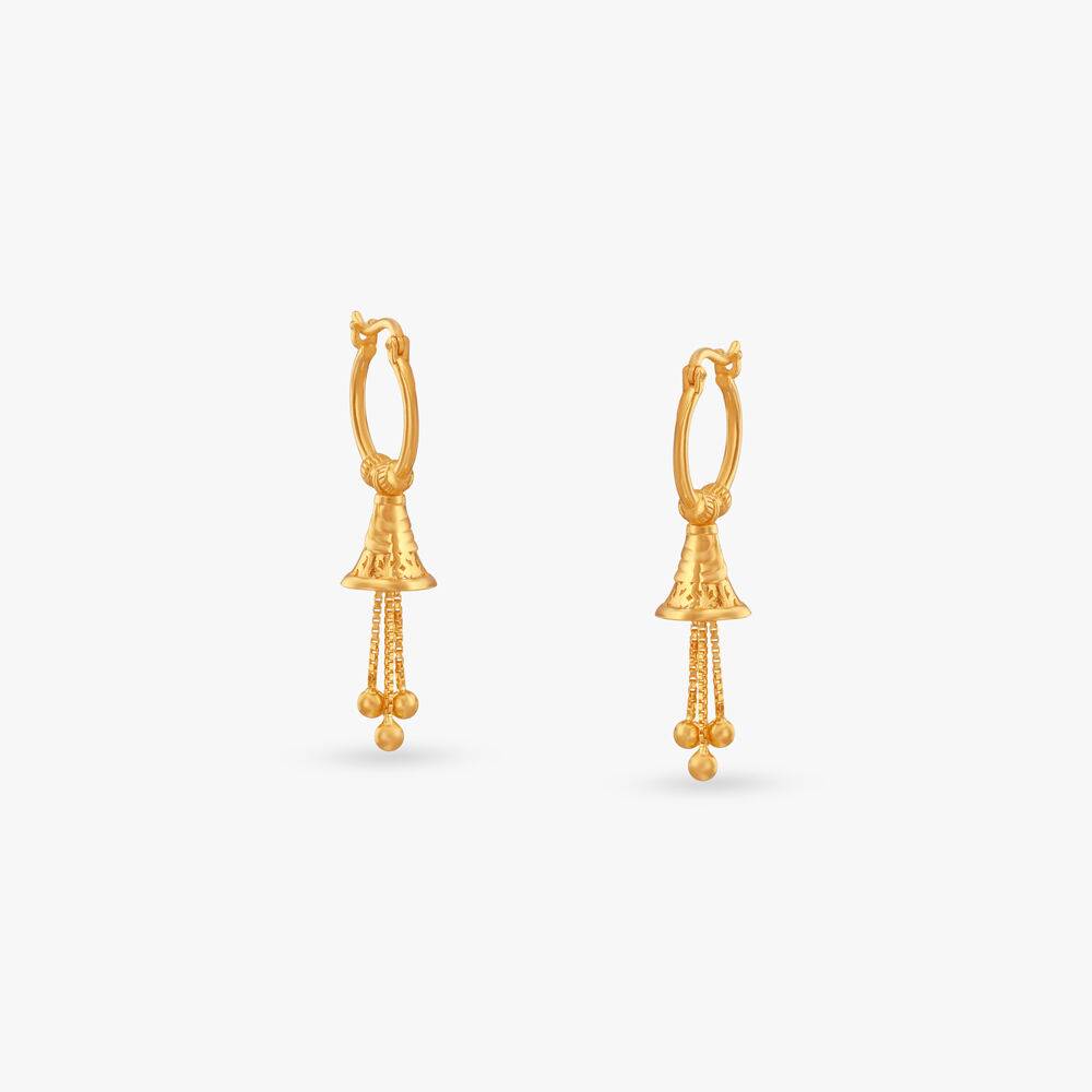 Radiant Bell Gold Hoop Earrings