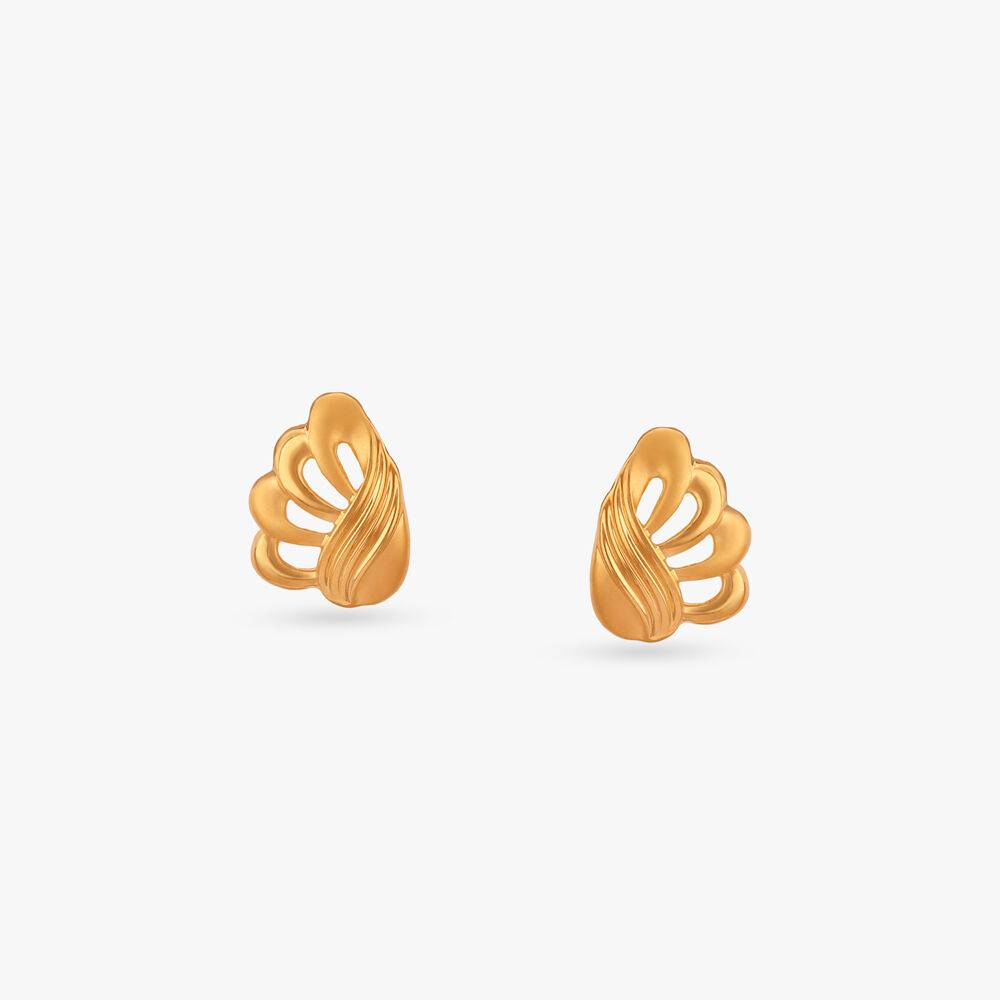 Sunlit Swirls Gold Stud Earrings