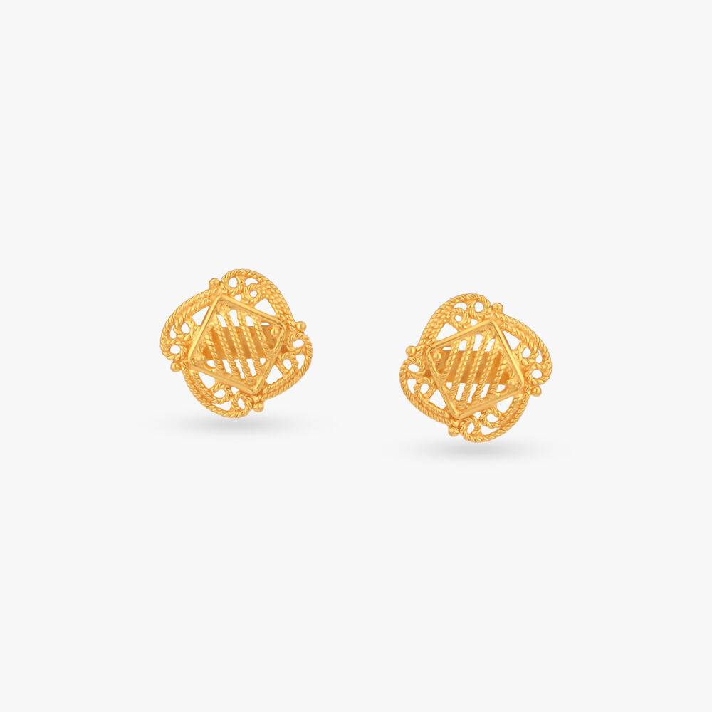 Little Star Gold Stud Earrings For Kids
