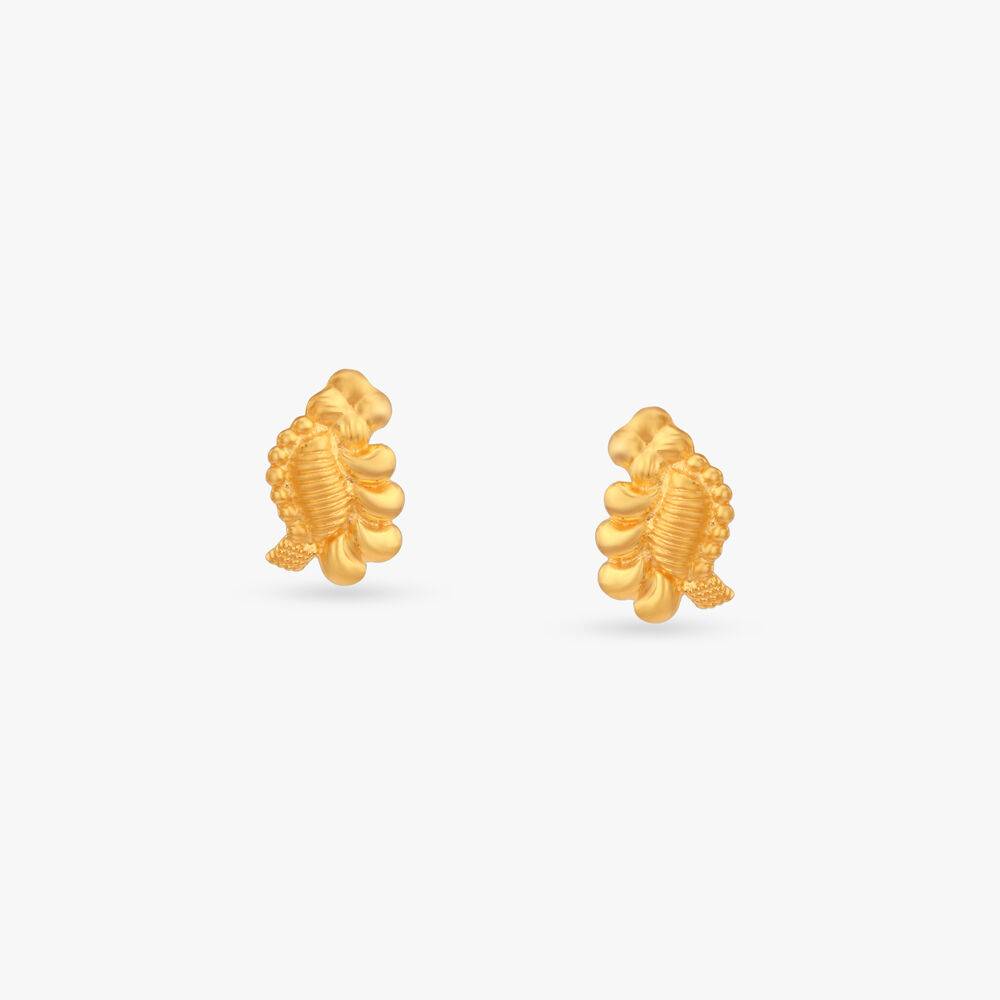 Elegant Petal Gold Stud Earrings