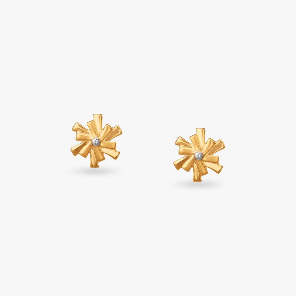 Twinkle Pinwheel Gold Stud Earrings for Kids