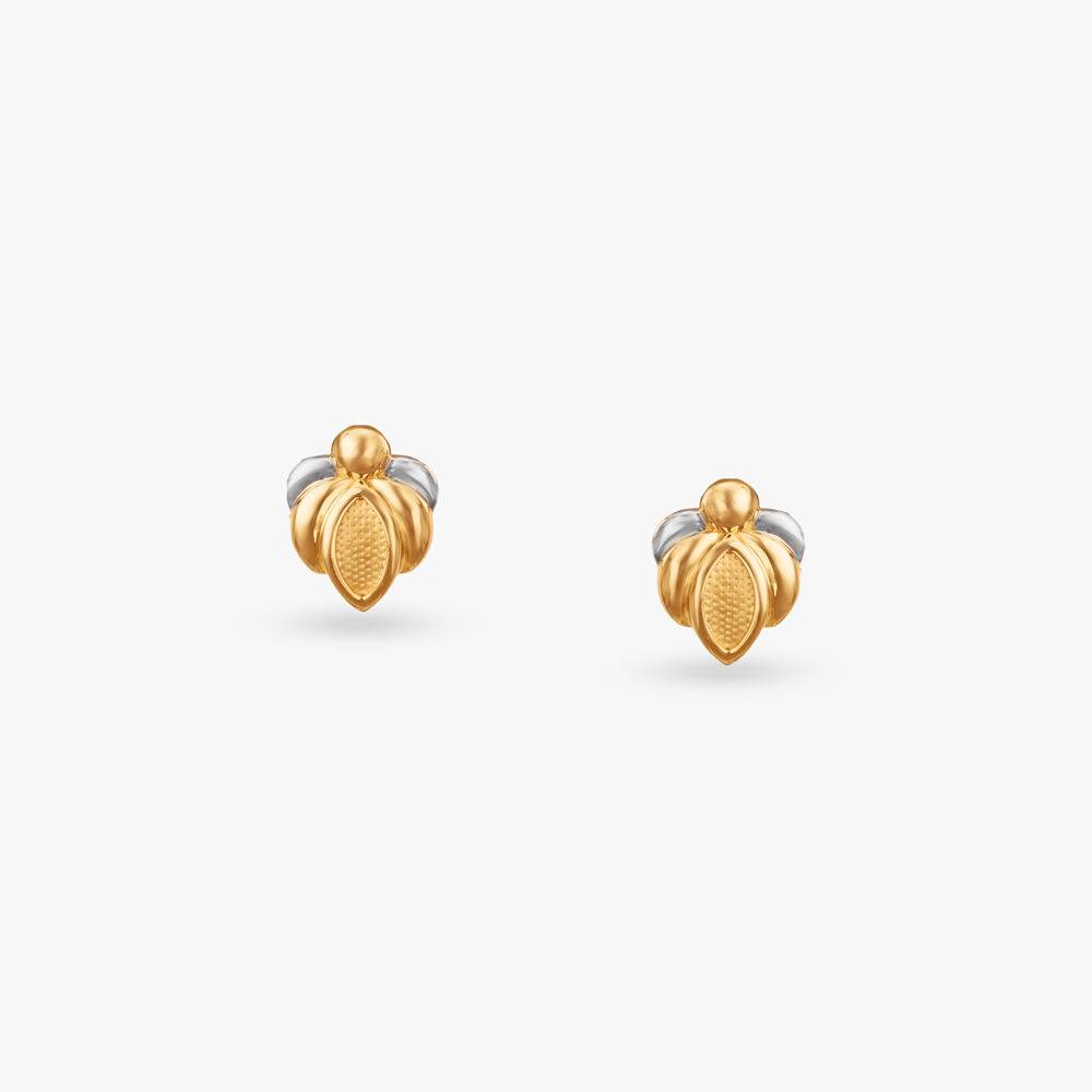 Little Bud Gold Stud Earrings for Kids