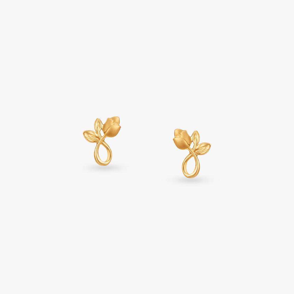 Sweet Blossom Gold Stud Earrings for Kids