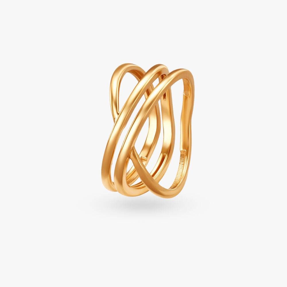 Interwoven Elegance Gold Finger Ring