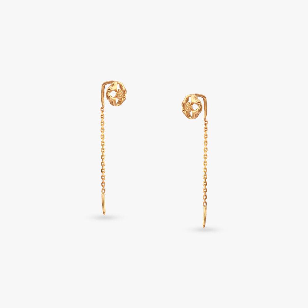 Chic Bloom Gold Drop Earrings