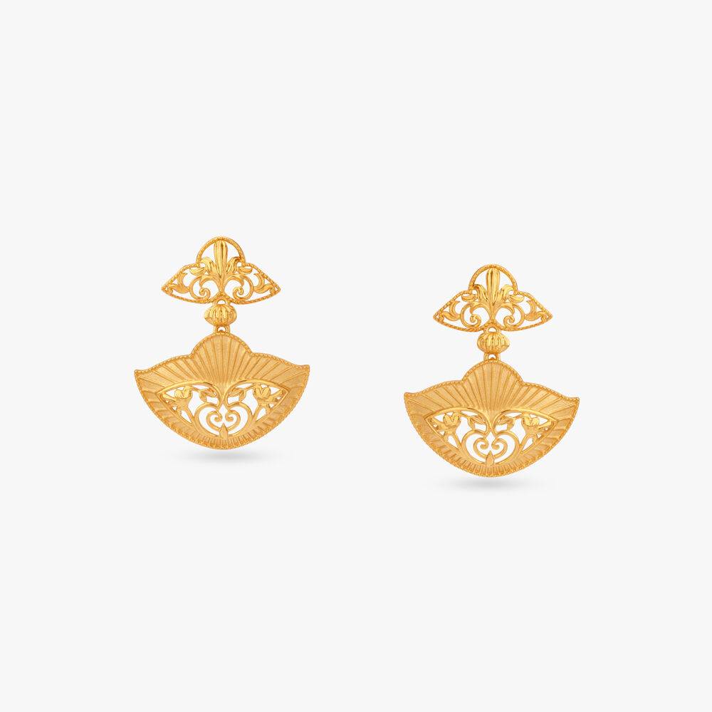 Glam Statement Gold Drop Earrings