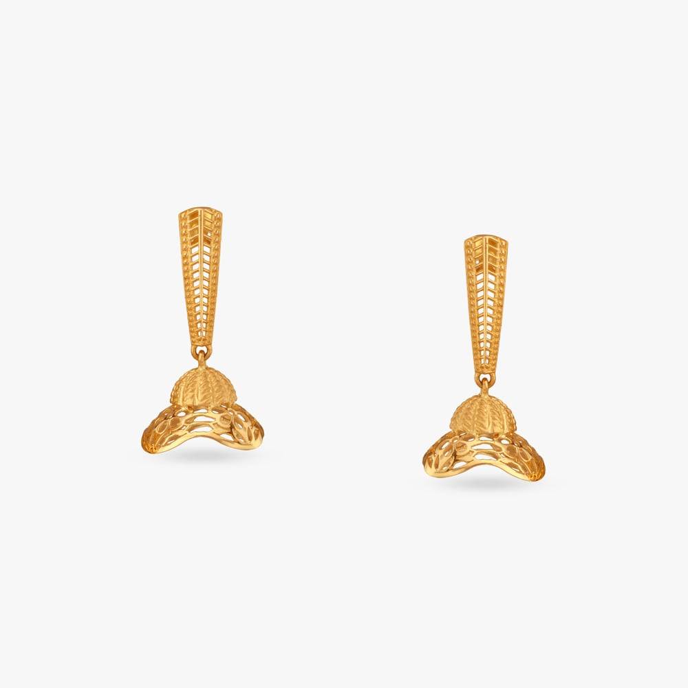 Heritage Dome Gold Jhumka Earrings