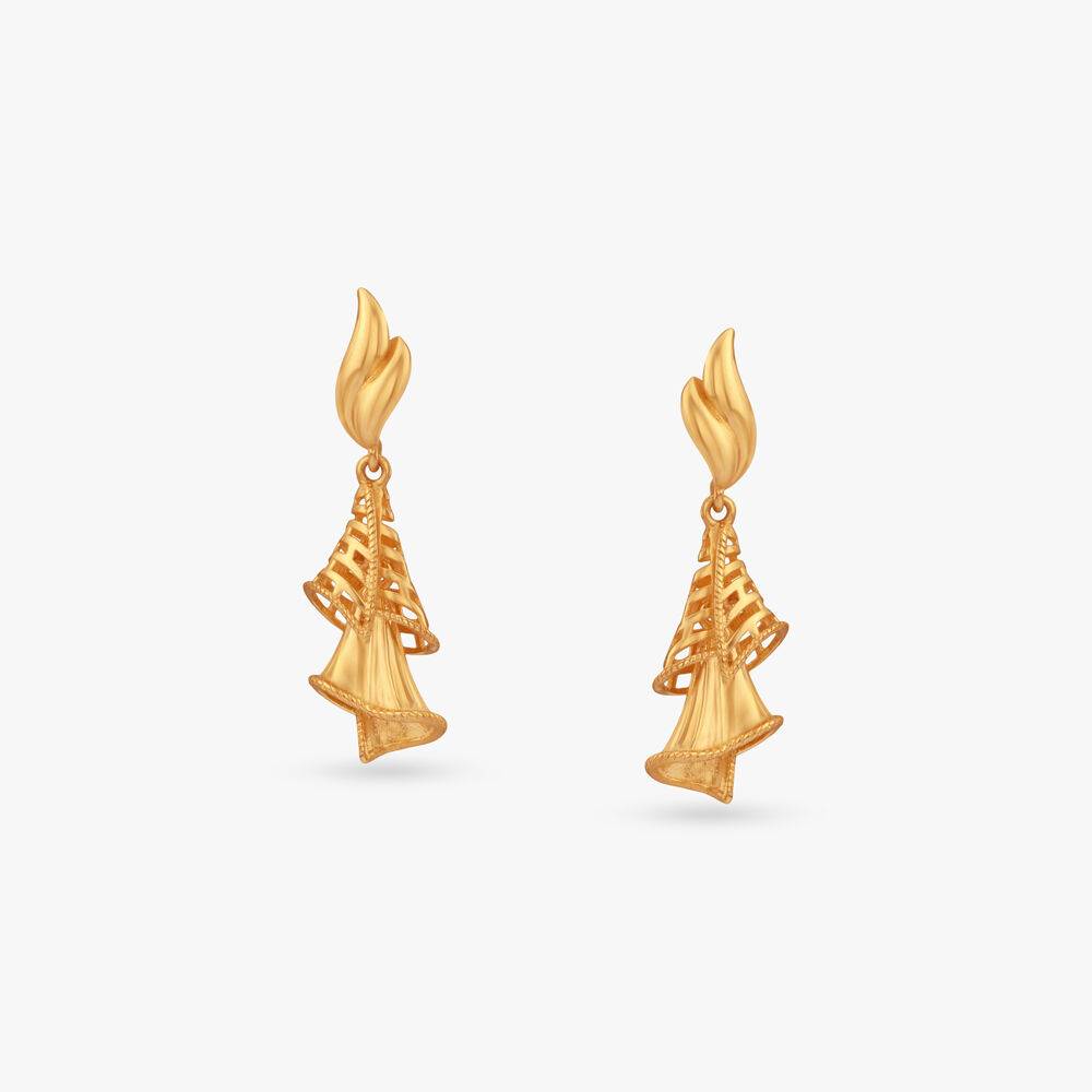 Cascading Bell Gold Drop Earrings