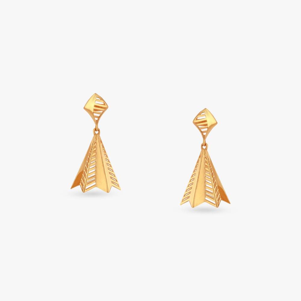 Arrowhead Boldness Gold Jhumka Earrings