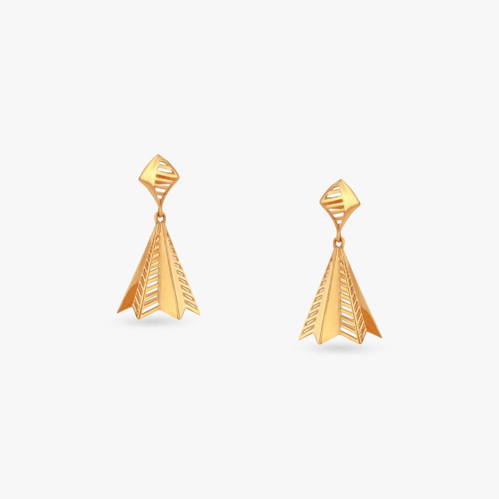 Arrowhead Boldness Gold Jhumka Earrings